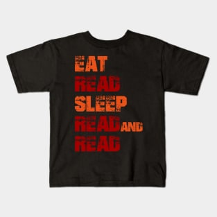 Book Aesthetic - eat read sleep read and read Kids T-Shirt